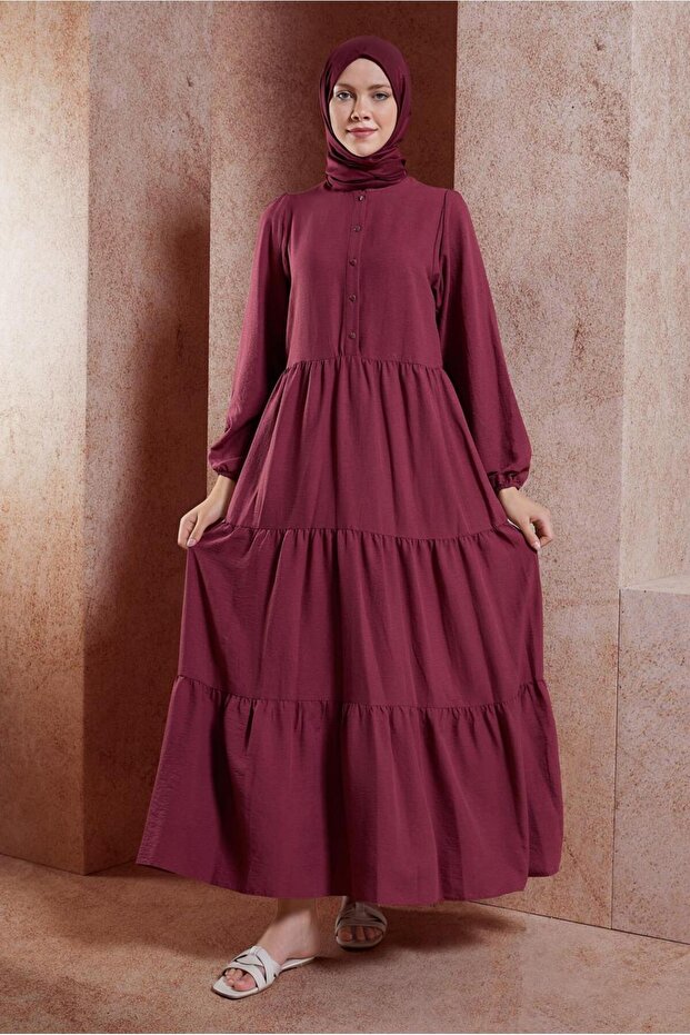 Layered Tesettür Dress 44600