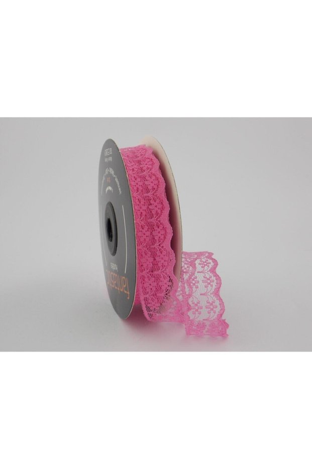 Fuchsia Color Lace Ribbon - 2.2 cm Width - 25 Yards Roll - 100% Polyester Decorative and Accessory Lace