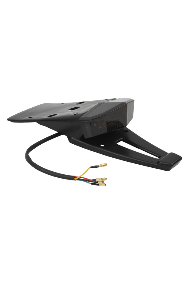 black Universal 12V Motorcycle LED Tail Light Rear Fender Stop Brake Lights License Plate Light Brac