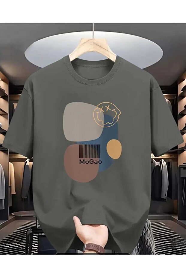 Men's Printed Cotton T-Shirt - Modern Design