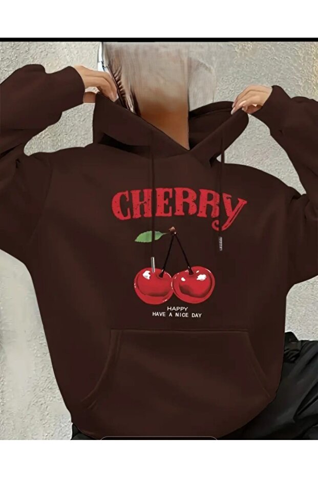 Women's Hoodie Cherry (Cherry) Printed