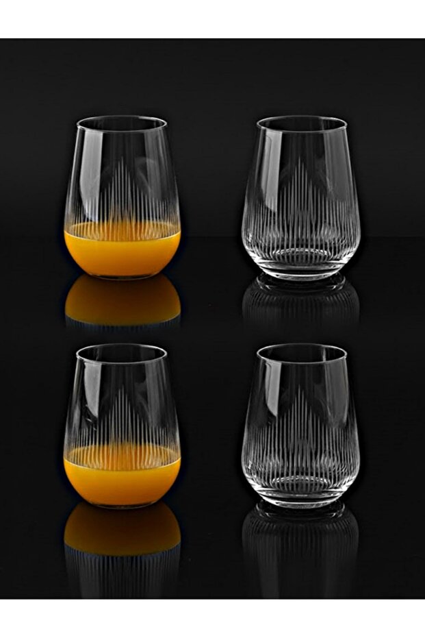 Hisar Dekor 6-Piece Large Water and Soft Drink Glasses 425 Cc - Stylish Glass Presentation Set