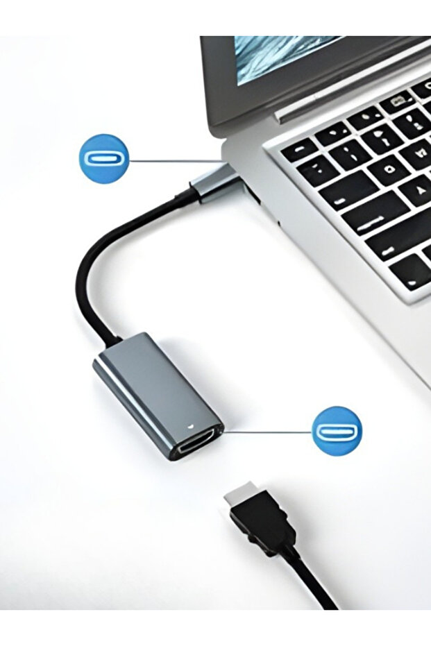 Type-C To HDMI 4K 30 Hz Dönüştürücü Çeviri Uyumlu - 5
