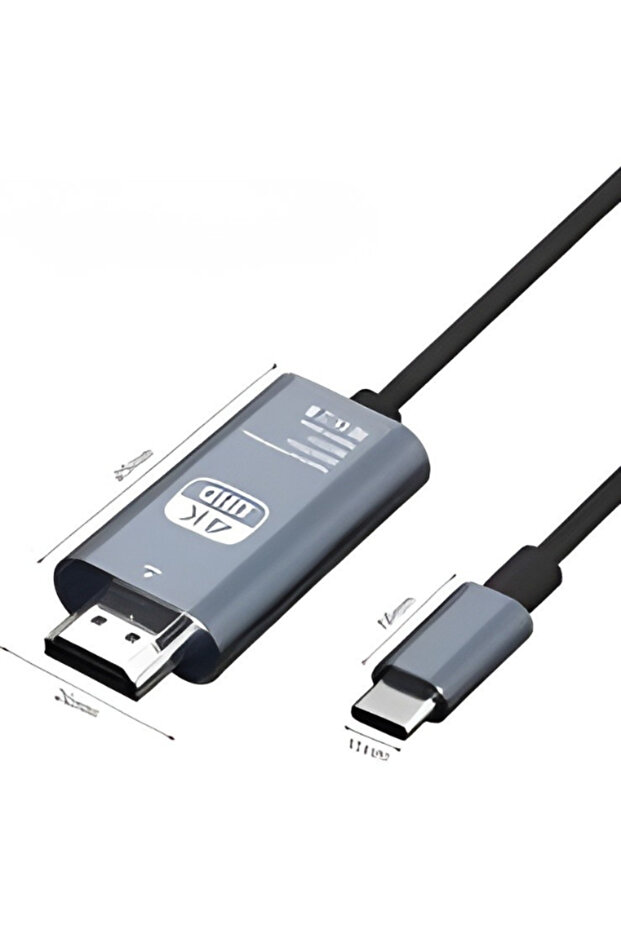 Type-C To HDMI 4K 30 Hz Dönüştürücü Çeviri Uyumlu - 3