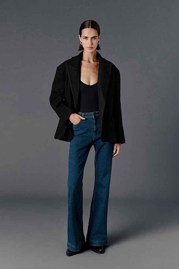 Oversize kaşe blazer ceket - 5