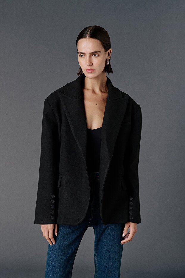 Oversize kaşe blazer ceket - 2