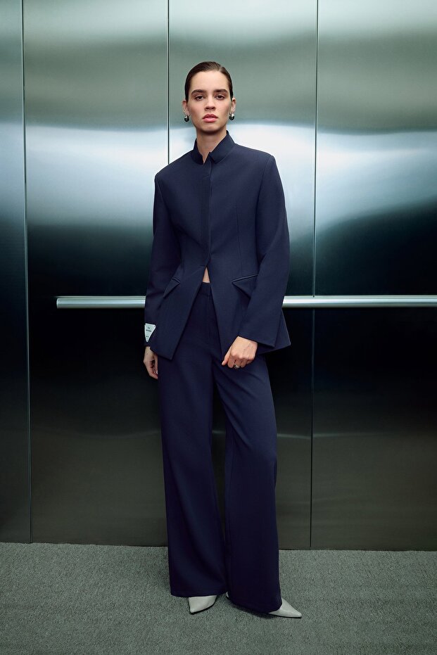 سترة بليزر عالية الجودة مع حزام للخصر - 1