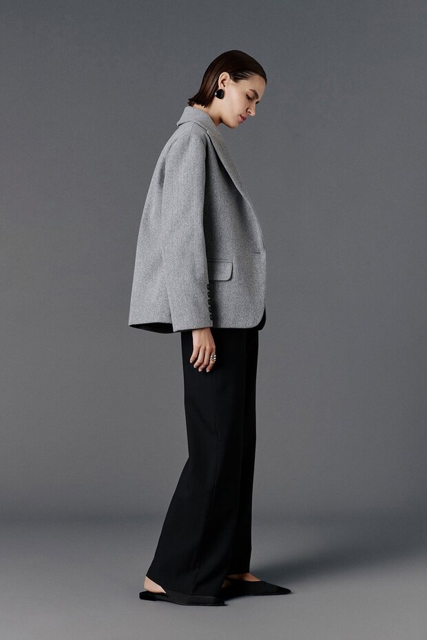 Oversize kaşe blazer ceket - 5