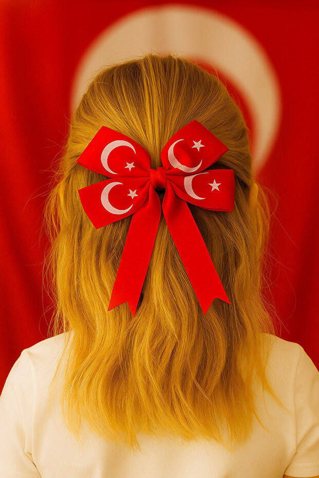 Flag Hair Clip Red-White Eid Hair Clip