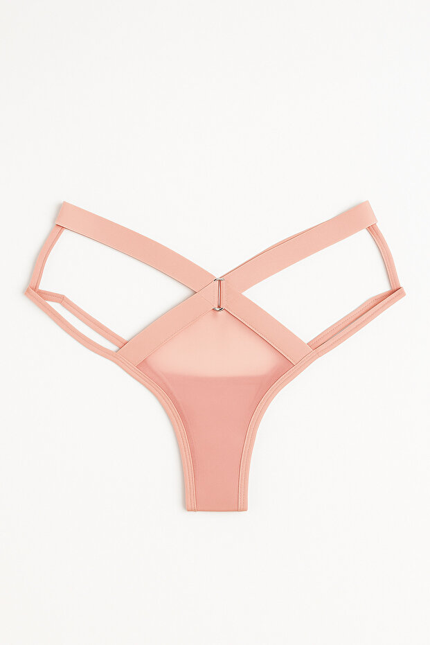 Tulle Detailed Special Zone Cotton Hipster Panties