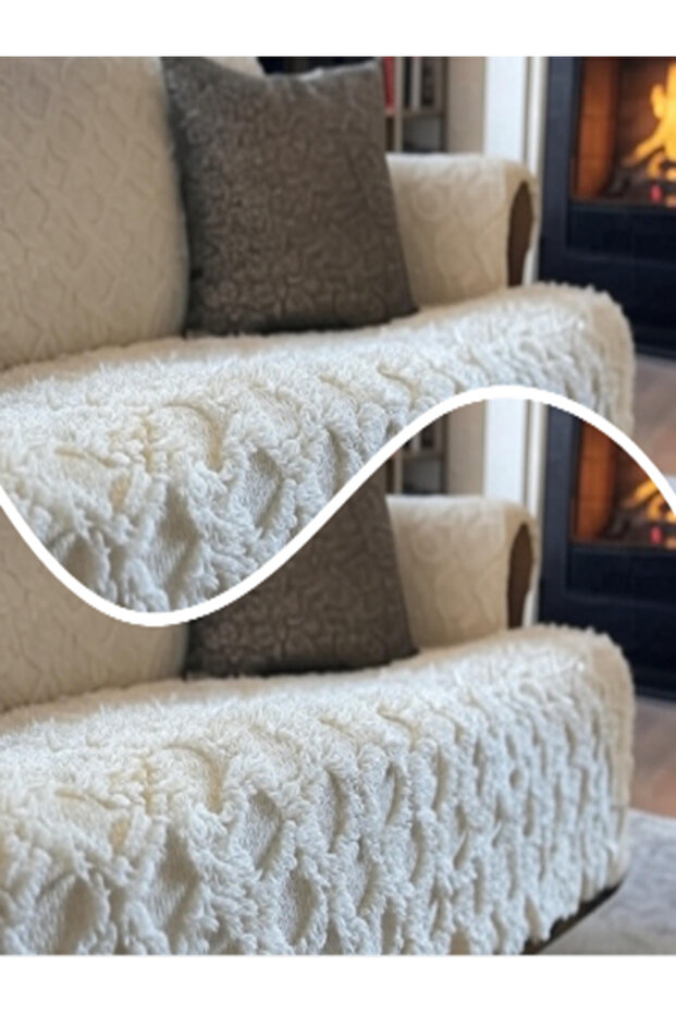 Koltuk Örtüsü Seti 2 Adet Ekru 180 x 240 - 1