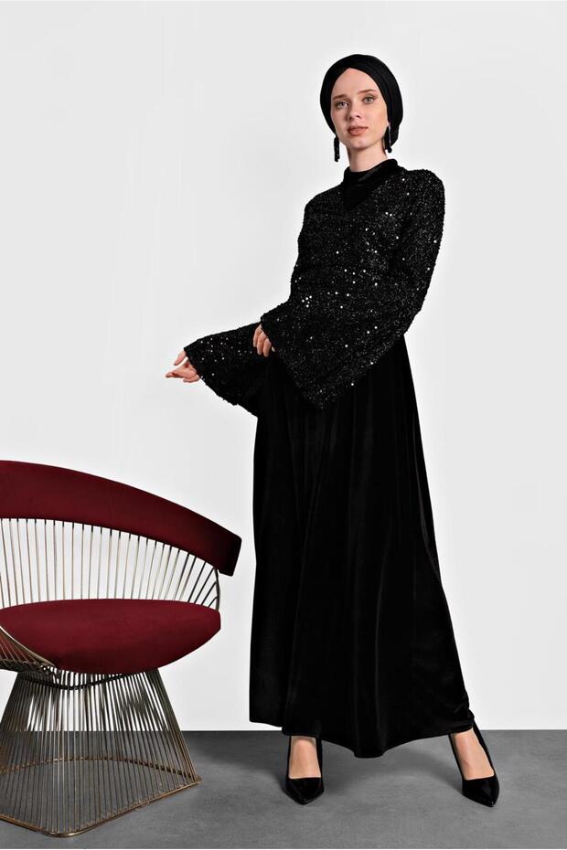 Pullu Trumpet Sleeve Dress 40291