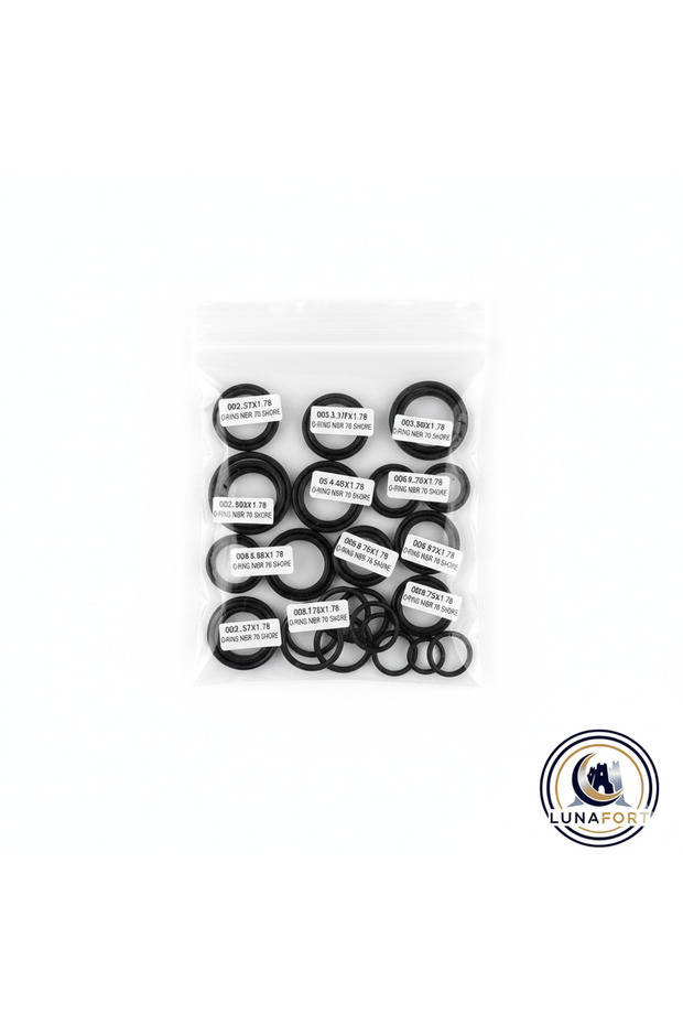 20 Çeşit 200 Adet Kauçuk 1.78mm O-ring Conta Takımı Kilitli Poşetli - 2
