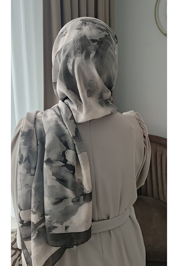 Desenli Bambu Kraş Şal - 1