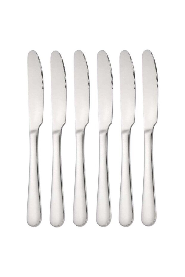 6-Piece Stainless Steel Dinner Knife Set 20.4cm, Durable & Elegant Design