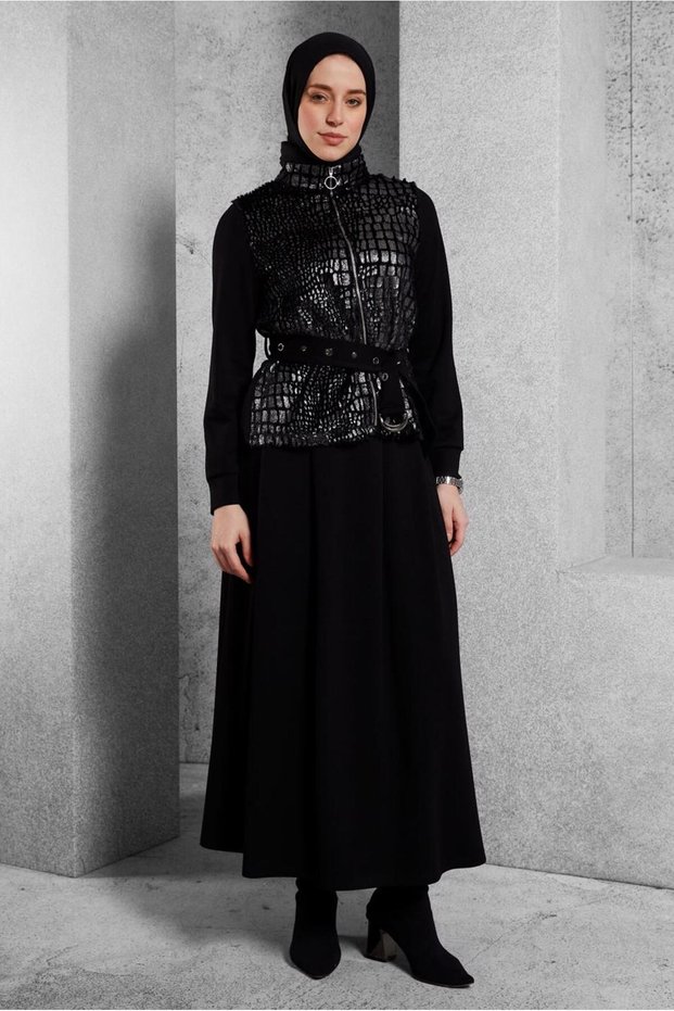 Belted Skirt Tracksuit Set 45127
