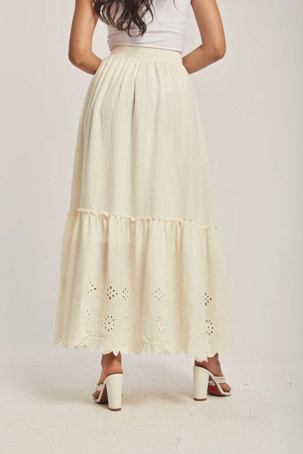 تنورة سادة عالية الخصر - 3