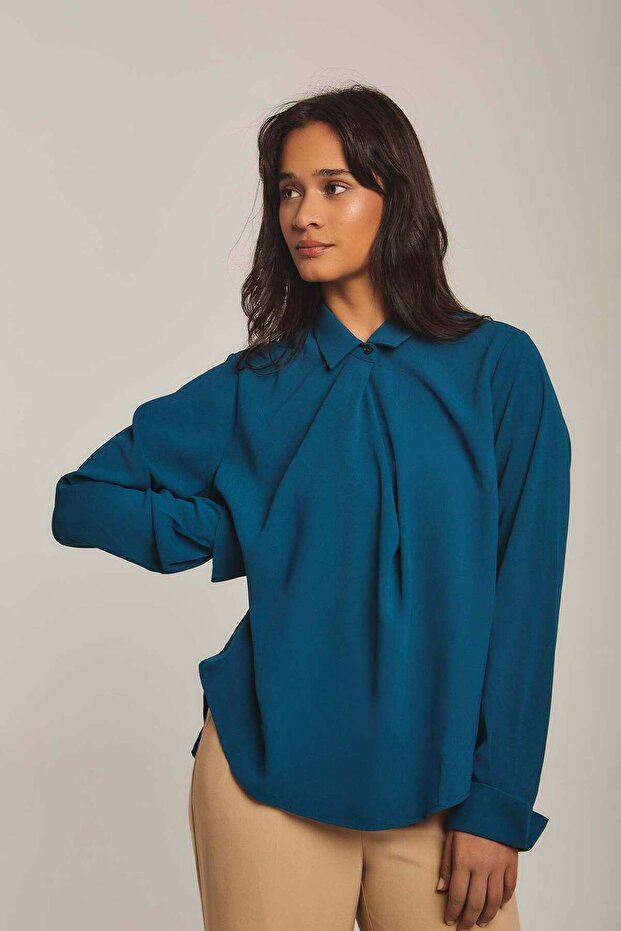 Solid Button-Front Top - 6