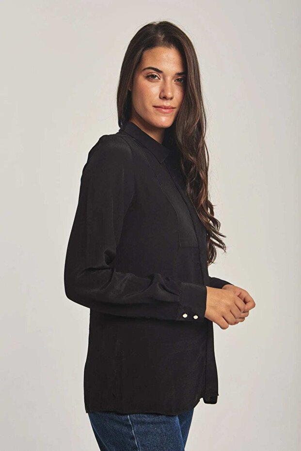 Solid Shirt-Style Top - 3