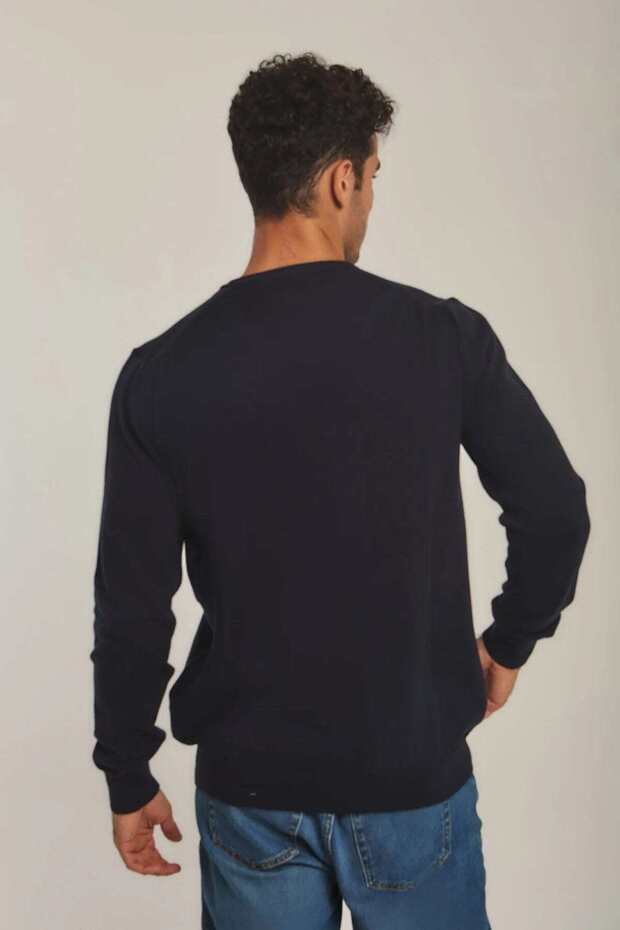 Mens Solid V-Neck Sweater - 2