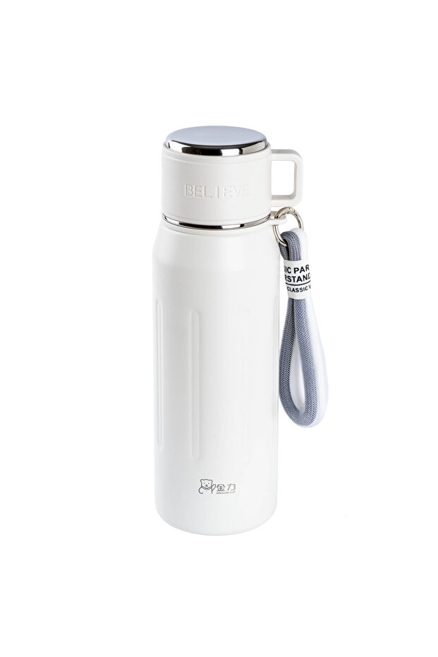 Tnt-Okadi White Stainless Steel Thermos with Lid 750ml