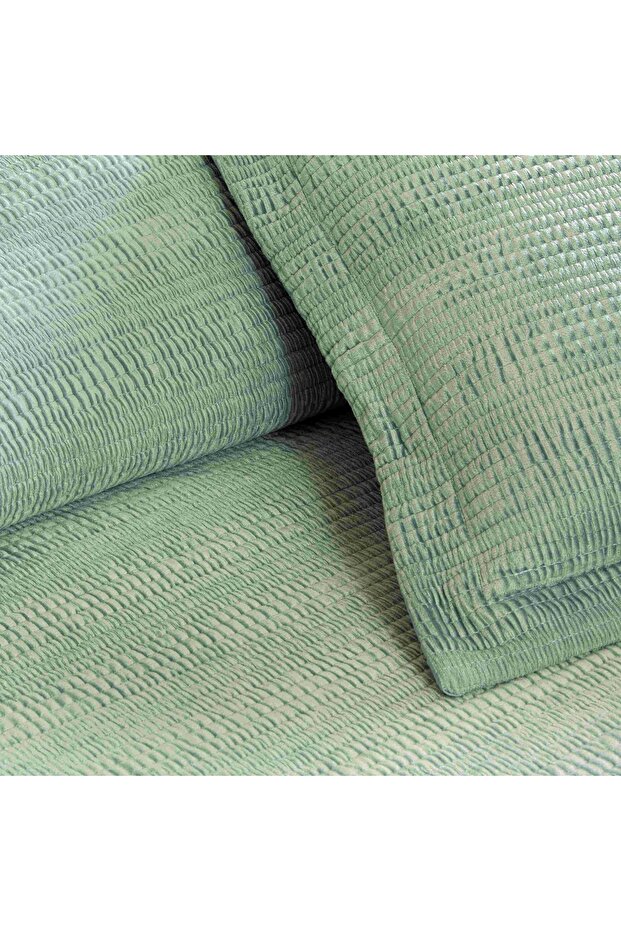 Velona Çift Kişilik Yatak Örtüsü Seti Yeşil - 2