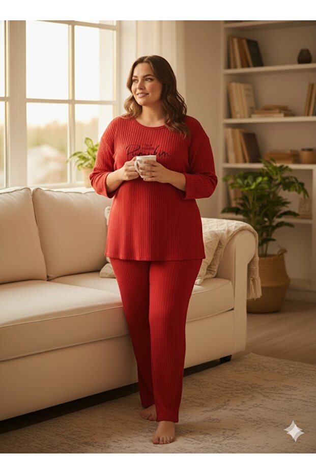 Women's Red Pumpkin Pajama Set
