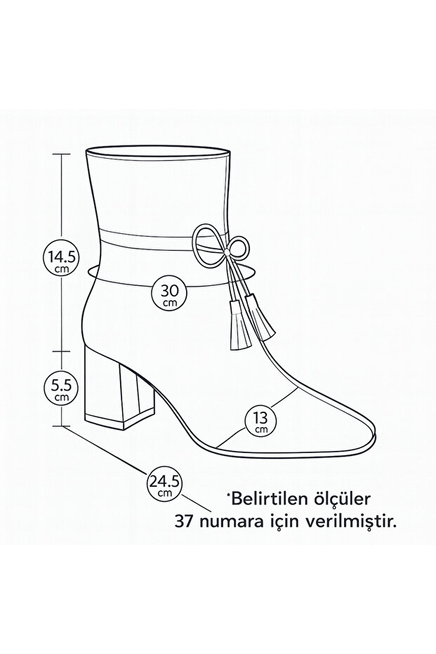 Bordo Kadın Püskül Detaylı Rugan Bot&Bootie 5,5CM BYNDPUSBT01 - 8