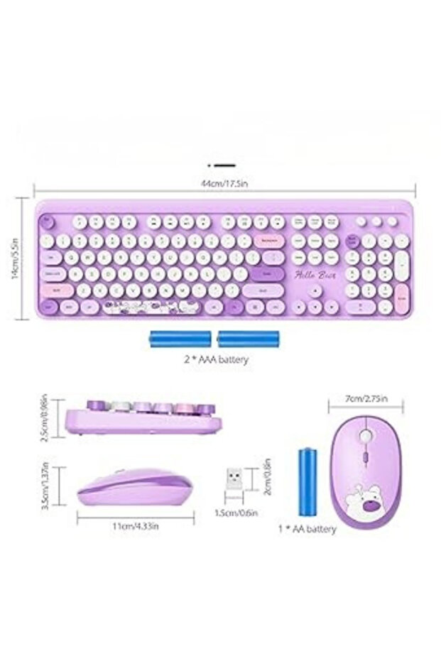 Hello Bear Model Bluetooth Kablosuz Klavye Mouse Set - 5