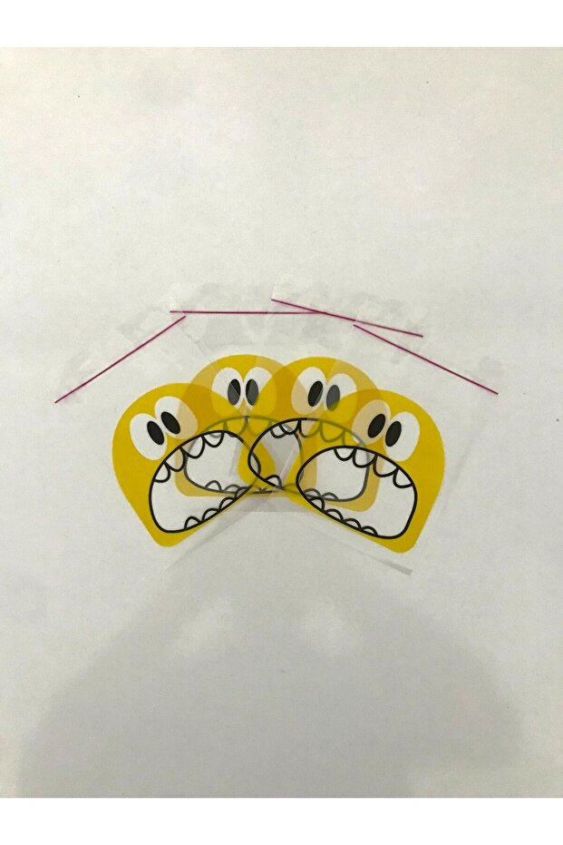 100 Adet 10x14 Cm Sarı Canavar Figürlü Bantlı Şeffaf Opp Jelatin Poşet, Kurabiye Poşeti - 5