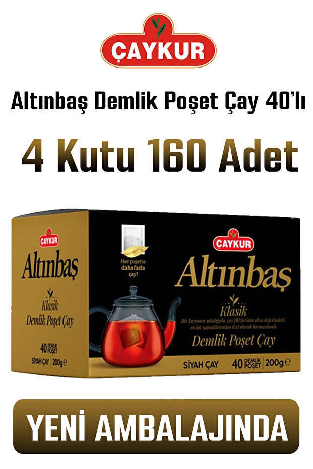 Altınbaş Demlik Poşet Çay Sade 40*5gr 200gr 4 Paket - 1