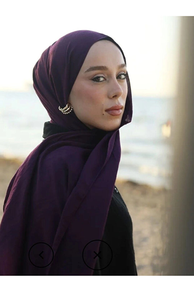 Neo Pamuk Şal Mürdüm Renk - 1