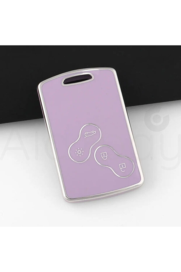 Renault Clio Megane Captur Koleos Fluence Laguna Key Case (Lilac Silver - 1 Unit)