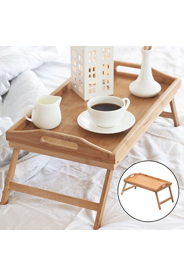 Bamboo Luxury Folding Footrest Bed Enjoyment Tray Thick Material Quality Product 50 X 30 cm