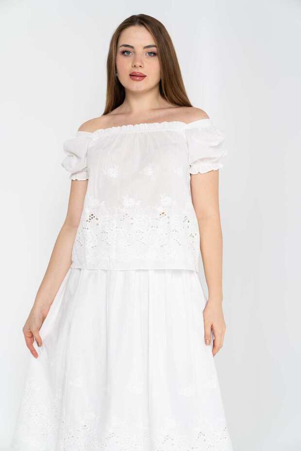 Solid Off-Shoulder Short Sleeve Top