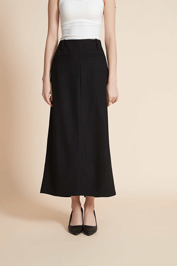 Solid Midi Skirt - 2