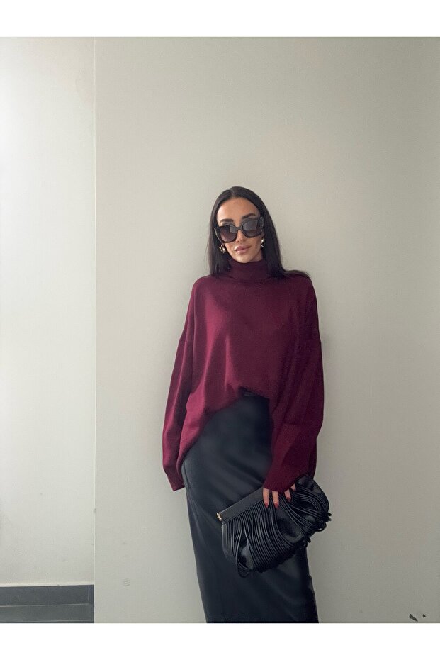 Boğazlı Oversize Kazak - 4