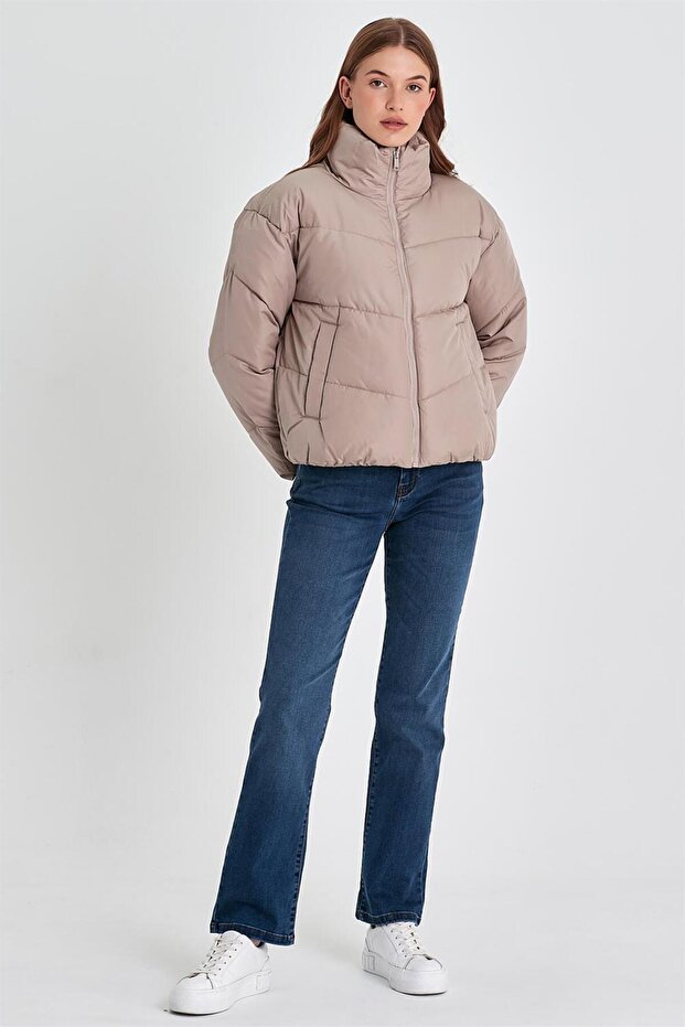 Lucia Şişme Mont - Bej - 8