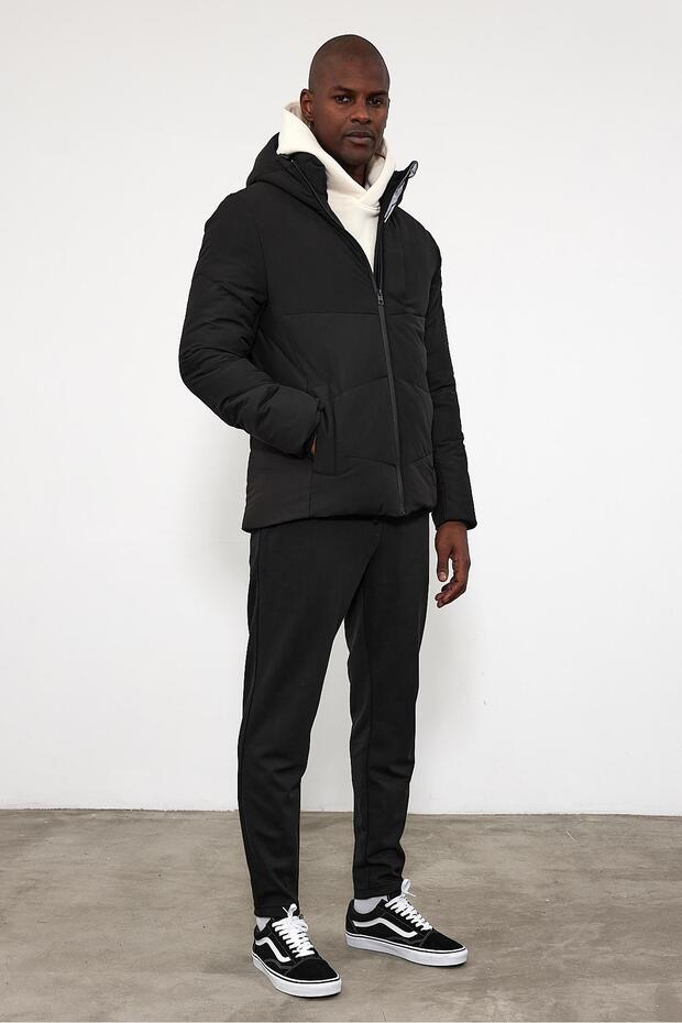 Andre Kapüşonlu Teknik Mont - Siyah - 3