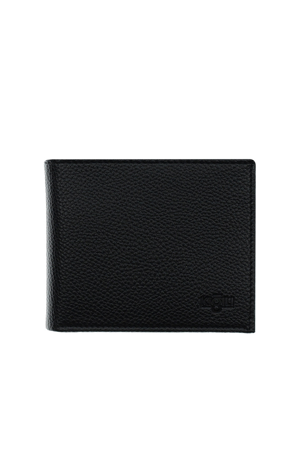 Düz Erkek Kartlık Para Bölmeli Siyah Cüzdan - 1