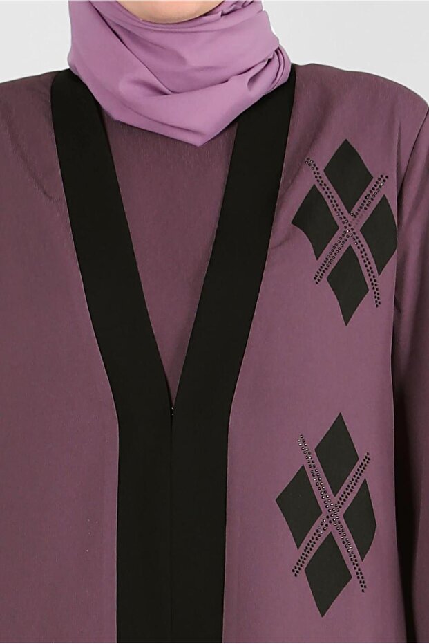 طقم تونيك مزدوج منقوش هندسيًا 20388 - 4