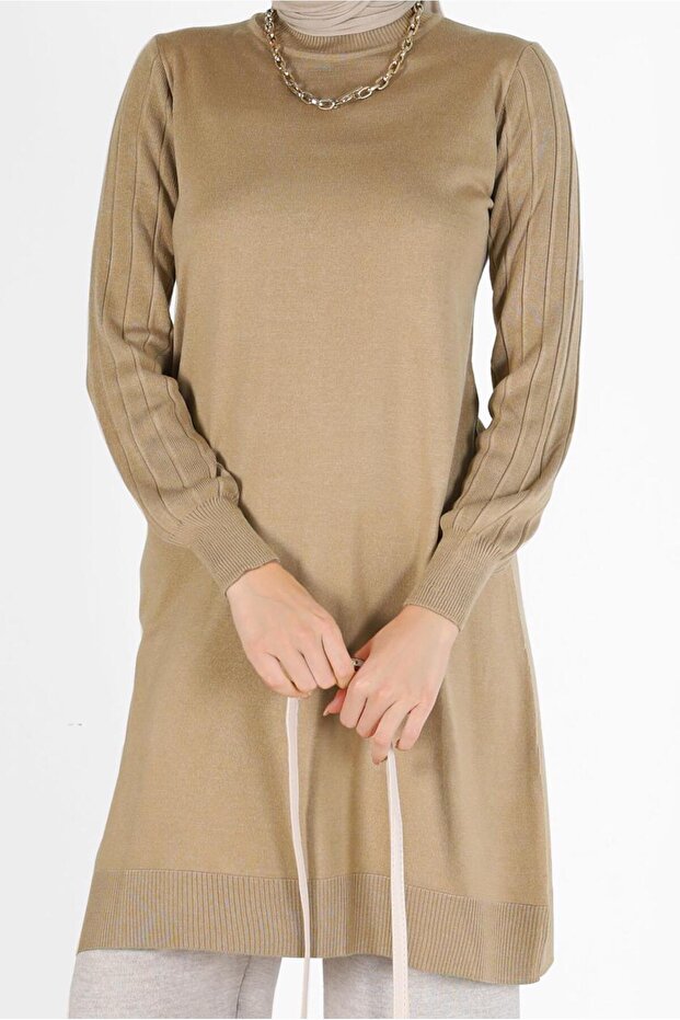 KOLLARI KENDİNDEN DESENLİ TRİKO TUNİK 42036 - 4