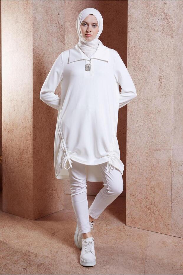 TAŞ DETAYLI EŞOFMAN TUNİK 44451 - 2