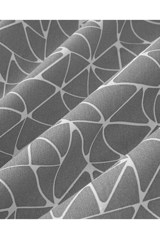 Trio Shape Kolay Ütülenir Çift Kişilik Nevresim Takımı 200x220 cm Gri - 6