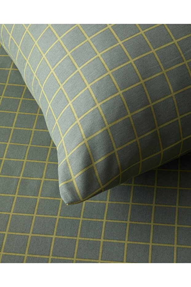 Checkmate Kolay Ütülenir Tek Kişilik Nevresim Seti 160x220 cm Yeşil - 4