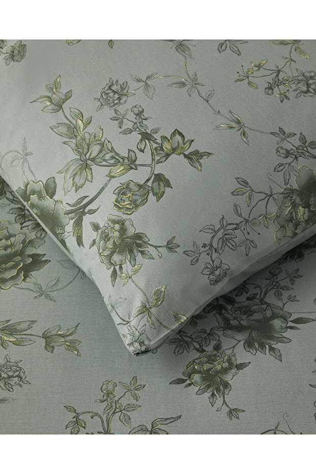 Rosy Glow Pamuk Tek Kişilik Nevresim Takımı 160x220 cm Yeşil - 5