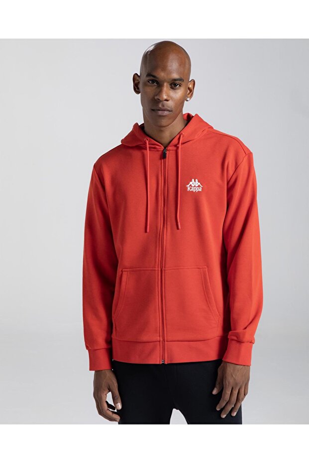 Authentic Cossar Erkek Kırmızı Regular Fit Fermuarlı Eşofman Üstü - 1