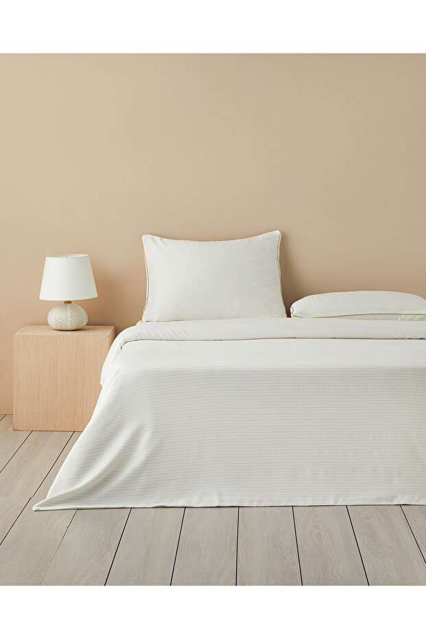 Elegant Yarn Dyed Single Bed Sheet Duvet Cover Set 160X220 cm Gold