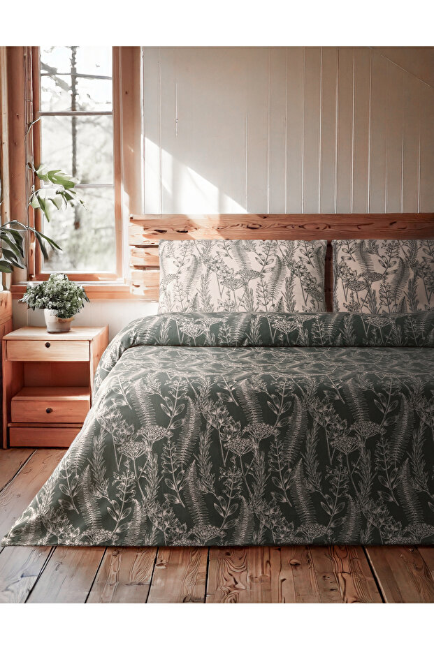 Botanical Spring Easy-Iron Single Duvet Cover Set 160X220 cm Green