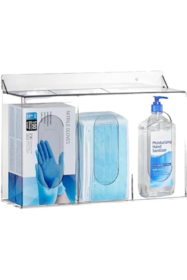 Acrylic Wall-Mounted Organizer 3 Compartments (40.6 × 27.9 × 11.4 cm)